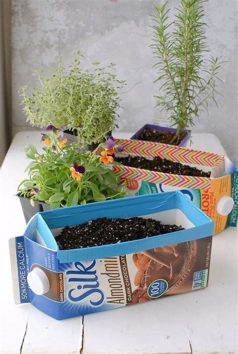 Diy Milk Carton Herb Gardens Tutorial