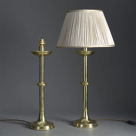 Four 19th Century Brass Candlestick Lamps Timothy Langston Fine Art