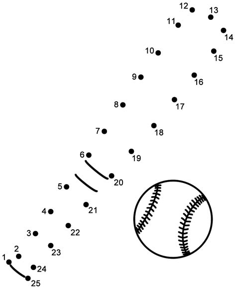 Baseball - Connect the Dots, count by 1's (Sports)