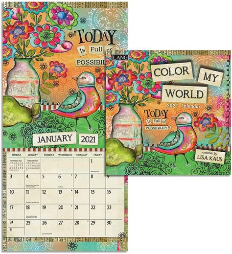 Lang Color My World 2021 Mini Wall Calendar 21991079239