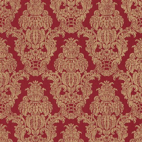 Red Damask Wallpaper York Wallcoverings Brights 33 L X 20 5 W Red