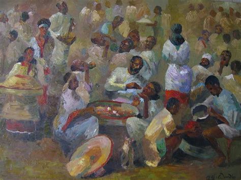 Ethiopian Artist Meseretu Wondies Artistic Works Oil On Canvas