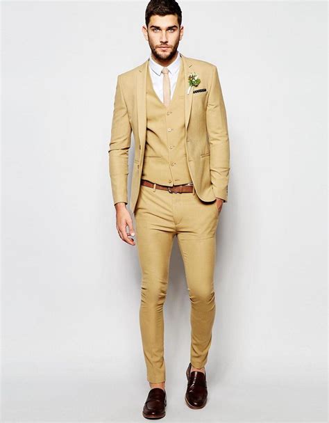 Asos Wedding Super Skinny Fit Suit In Camel Man Suit Custom Made