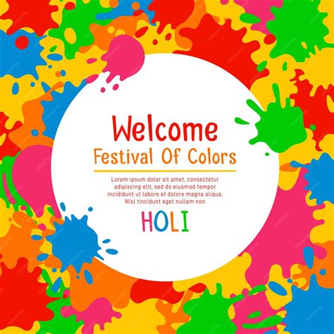 Premium Vector Welcome Banner Festival Of Colors Holi Paint Splatter