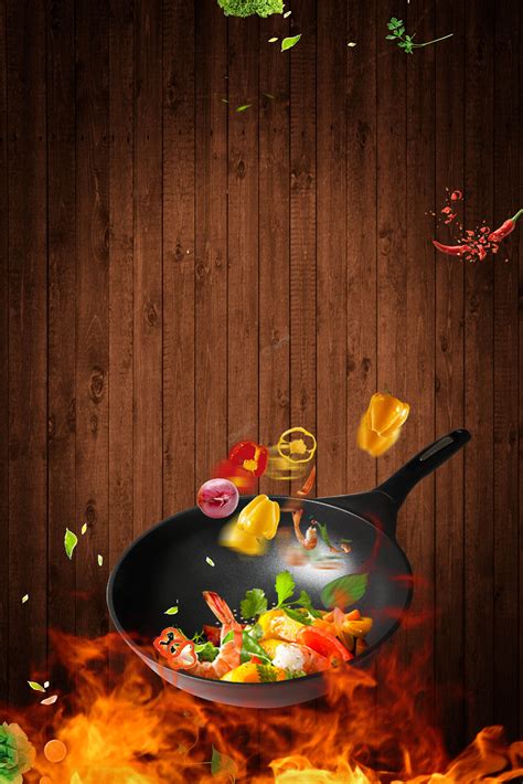 Advertising Background Stirfried Synthetic Creative Catering