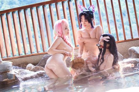 hachi cosplayer kamado nezuko kanroji mitsuri kochou shinobu kimetsu no yaiba highres