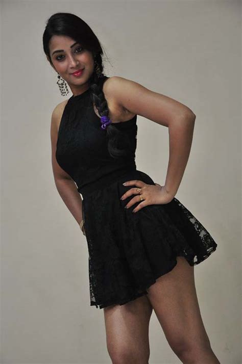 Bhanu Sri In A Short Black Frock Shows Her Upper Thighs Hot And Spicy