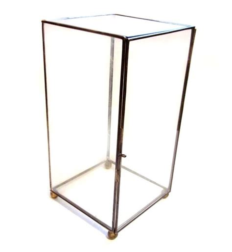 Vintage Brass Glass Curio Display Case Shelf Box Terrarium