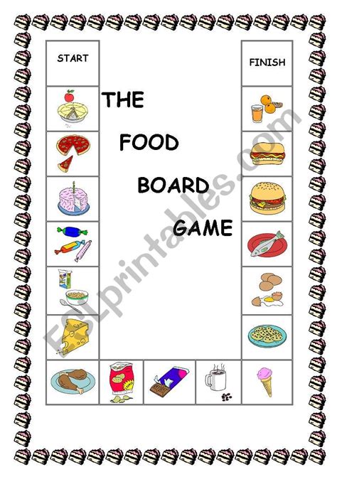 The Food Board Game Esl Worksheet By Elinescheffer