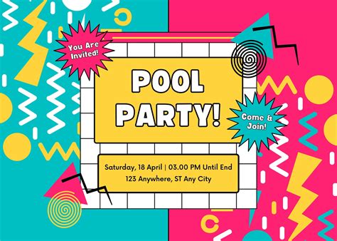 Free Printable Customizable Pool Party Invitation 50 Off