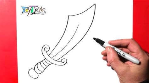 How To Draw A Pirate Sword Easy Step By Step Drawing Guide Tutorial