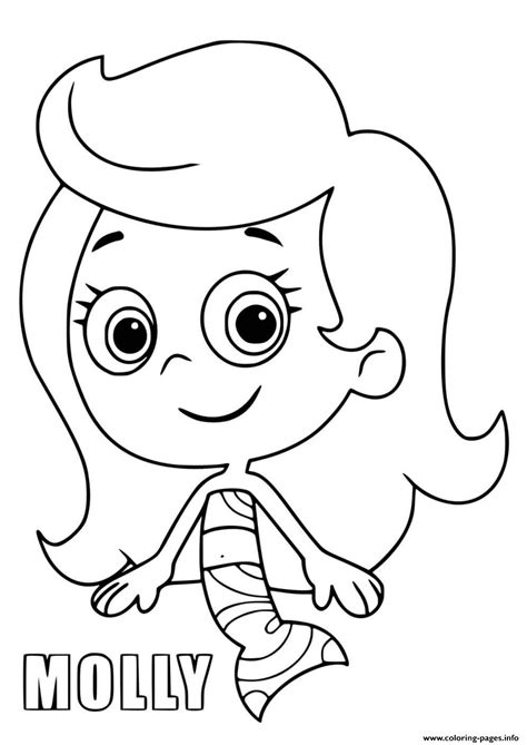 Molly Cute Bubble Guppies Coloring Page Printable
