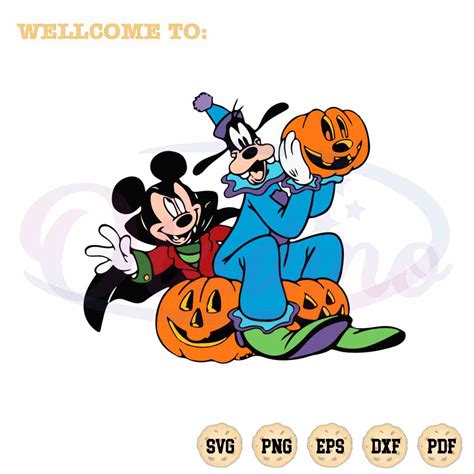mickey goofy halloween pumpkin svg cutting digital files
