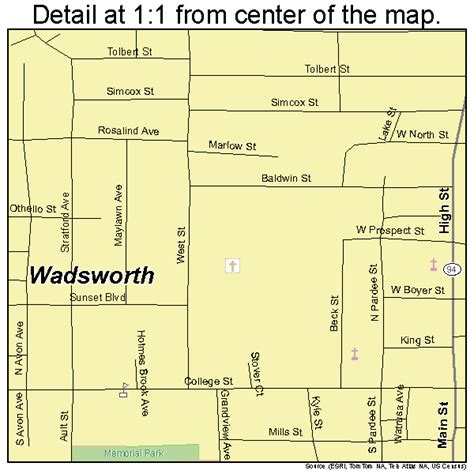 Wadsworth Ohio Street Map 3980304