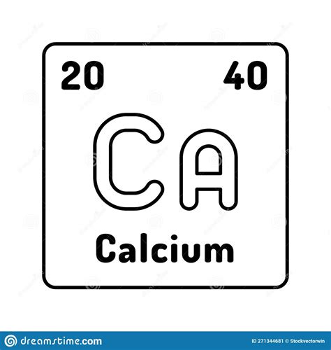 Calcium Chemical Element Line Icon Vector Illustration Stock Vector