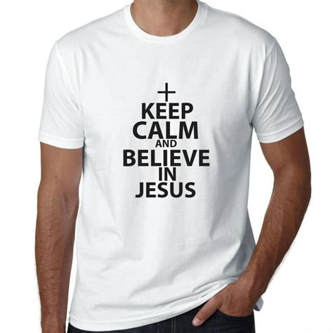 Hollywood Thread Keep Calm And Believe In Jesus Christian Graphic Men