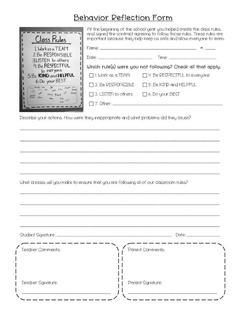 Reflection Sheet For Students Thekidsworksheet