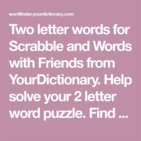 Two Letter Words For Scrabble And Words With Friends From