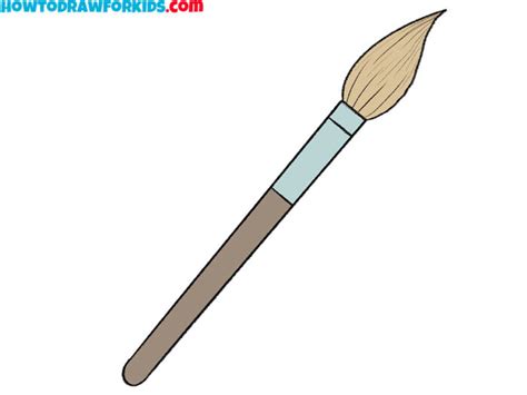 How To Draw A Paintbrush Easy Drawing Tutorial For Kids