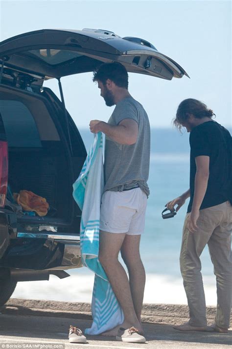 Liam Hemsworth Caught Changing Into White Boxers After A Surf Session In Malibu Daily Mail Online
