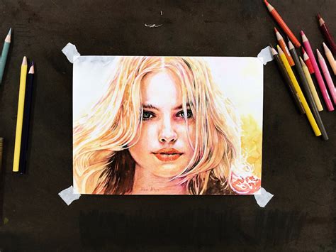 Dopamine Girl A Color Pencil Draw Of Margot Robbie Naked Dancing In