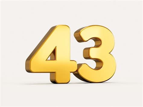 Premium Photo 3d Illustration Of Golden Number 43 Or Forty Three