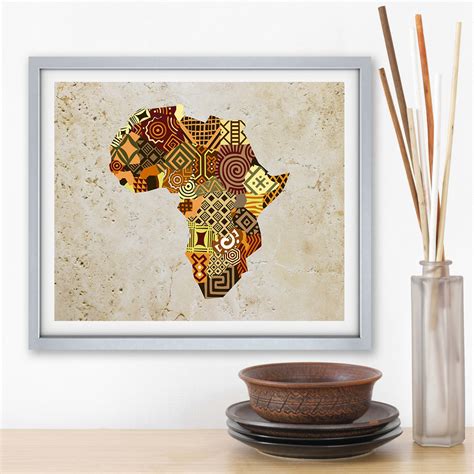 African Map Art African Print Map Decor African Wall Art African