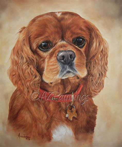 Charlie came to us at the beginning of april and is 7 months old now. AZPAINTINGS : Cavalier King Charles Spaniel oil portrait