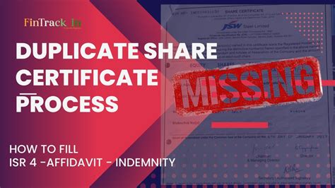 Lostdublicate Share Certificate New Process Procedure For Obtainng