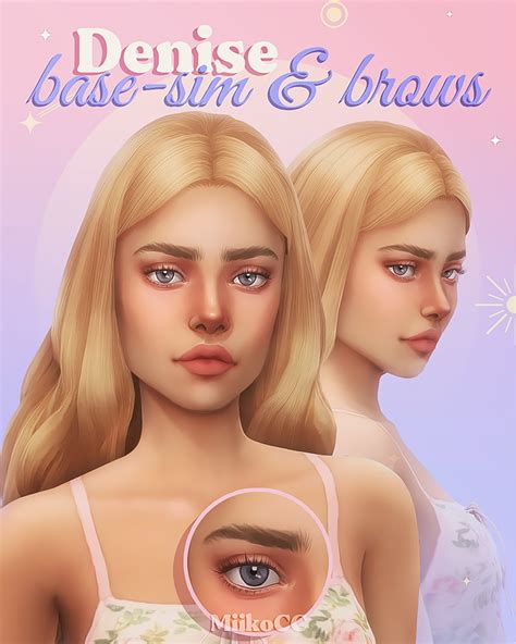 Denise • Base Sim And Eyebrows Miiko On Patreon Sims 4 Cc Eyes Sims