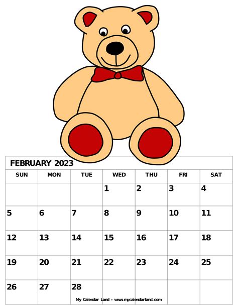 February 2023 Calendar My Calendar Land