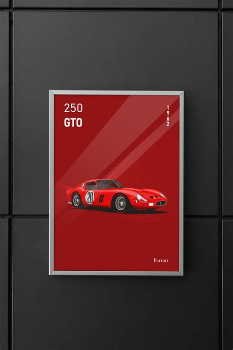 Ferrari Vintage Poster Unframed Ferrari Gto 250 Edition Etsy