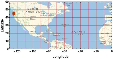 Map Of Atlantic Ocean With Latitude And Longitude