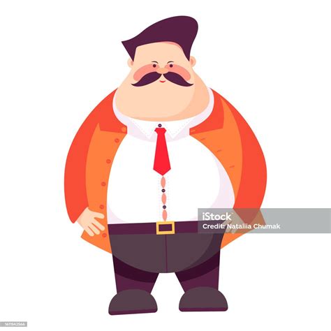 Fat Man Stock Illustration Download Image Now Adult Cartoon