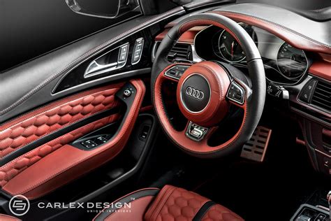 Tuningcars Audi A6 Gets Red Honeycomb Interior From Carlex Design