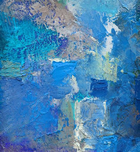Blue Abstract Oil Painting On Canvas Stock Photo By ©mobilee 117480092