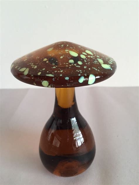 Retro Vintage Hand Blown Art Glass Mushroom Blenko Pilgrim Murano Viking Glass Mushrooms