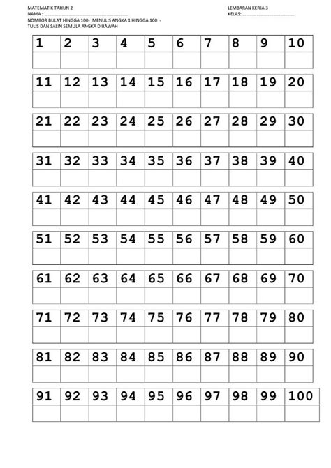 Trace Numbers 1 100 Preschool Writing Number Worksheets Numbers 1 100