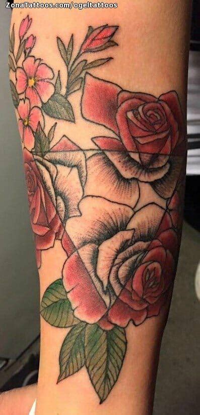 Tattoo Of Roses Flowers Triangles
