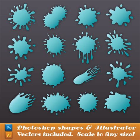 Splat And Splash Shapes By Jrchild Graphicriver