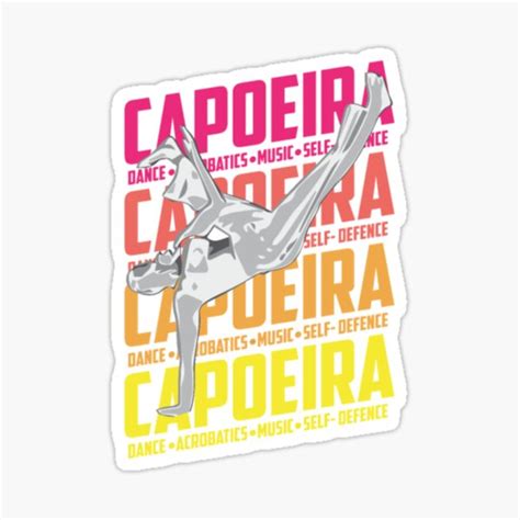 Colorful Capoeira Fight Stance Design Gift Idea Sticker For Sale By