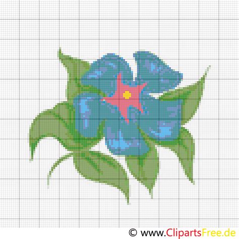 Sie wollen ihr persönliches stickmotiv in kreuzstich verwirklichen? Sticken Kreuzstich blaue Blume