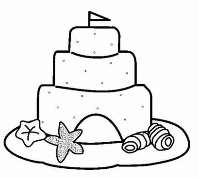 Sand Castle Coloring Pages Clipart Castles Drawing