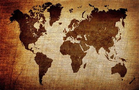 Grunge World Map Stock Illustration Illustration Of Canvas 28382225