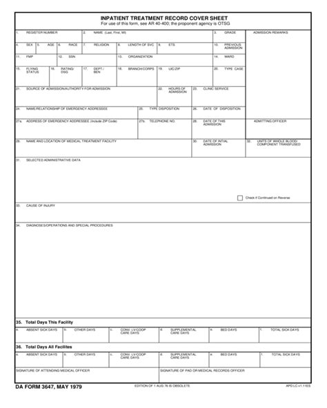 Inpatient Treatment Record Cover Sheet Edit Fill Sign Online Handypdf