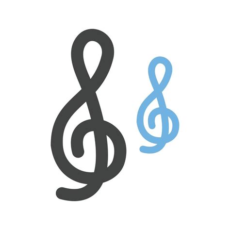 Treble Clef Glyph Blue And Black Icon 10892888 Vector Art At Vecteezy