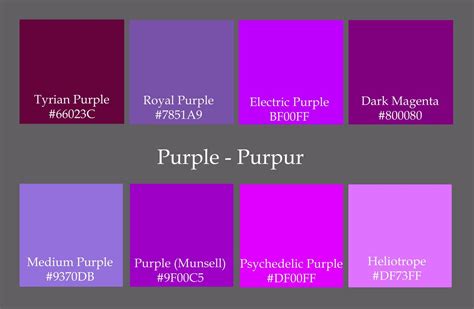 Code Purple And The Colours Colour Codes I Found For Violet And
