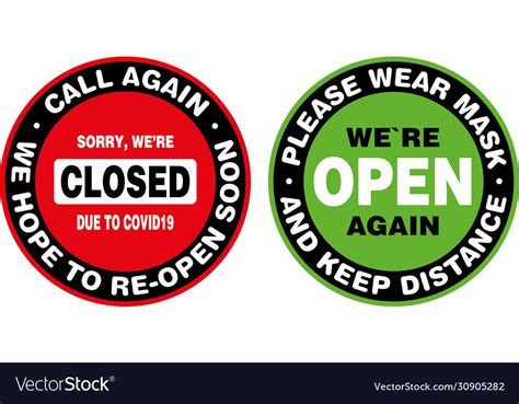 Closed And Open Signage Or Door Sticker Royalty Free Vector