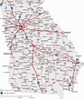 Georgia State Road Map with Census Information