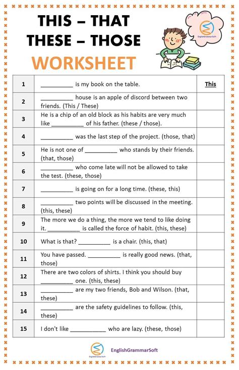 This That These Those Worksheet Esl Worksheets Grammar Worksheets Hot